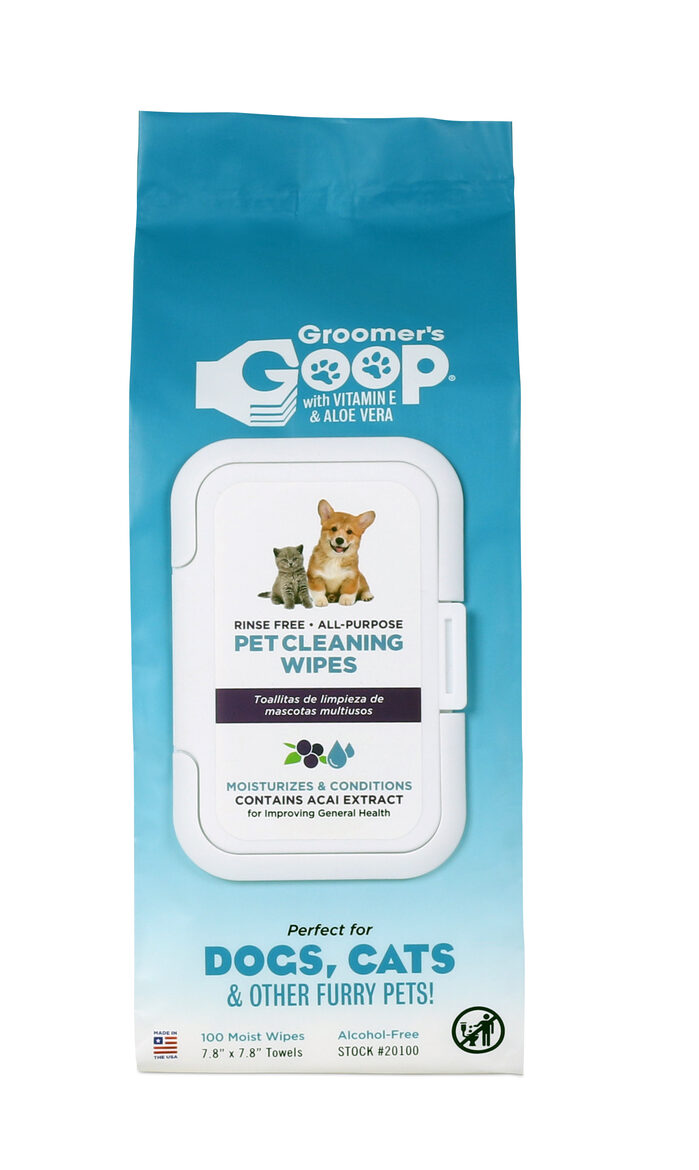 Groomer`s Goop Rinse Free All-Purpose Pet Cleaning Wipes, 100pcs